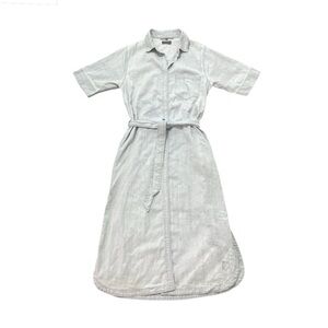 DL1961 Women’s Fire Island 100% Cotton Button Up Maxi Shirt Dress Icicles Medium